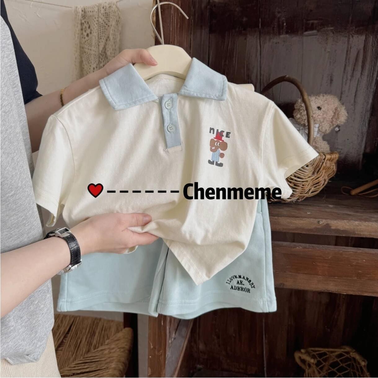 100棉！儿童短袖套装男童2025