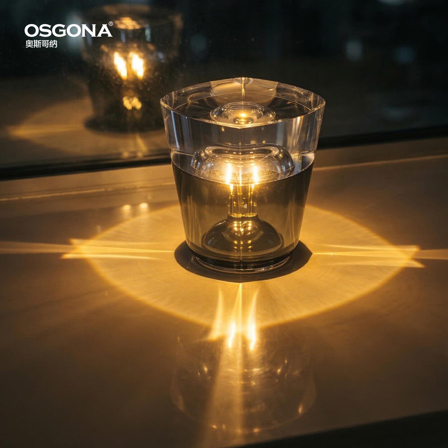 奥斯哥纳品牌工厂K9水晶台灯氛围灯餐桌桌面摆件商务定制送礼樱井