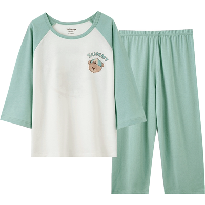 英博伦纯棉休闲夏季家居服套装