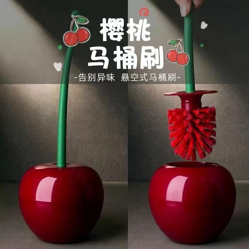 创意樱桃厕所刷樱桃马桶刷高颜值火爆卫生间长柄全方位卫生间清洁