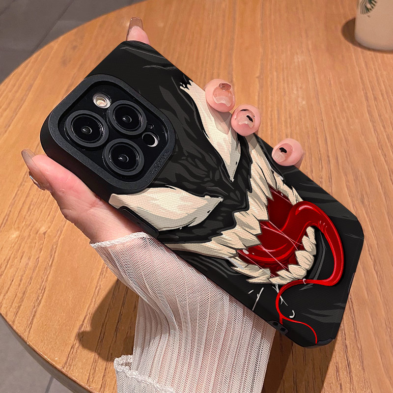 玲玲柯柯毒液暗黑风邪恶适用苹果16promax手机壳硅胶13全包12套11男女14pro新款防摔xr女plus高级感8个性iPho
