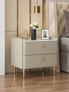 掌上明珠家具全实木床头柜简约现代小柜子轻奢床边柜卧室岩板小型