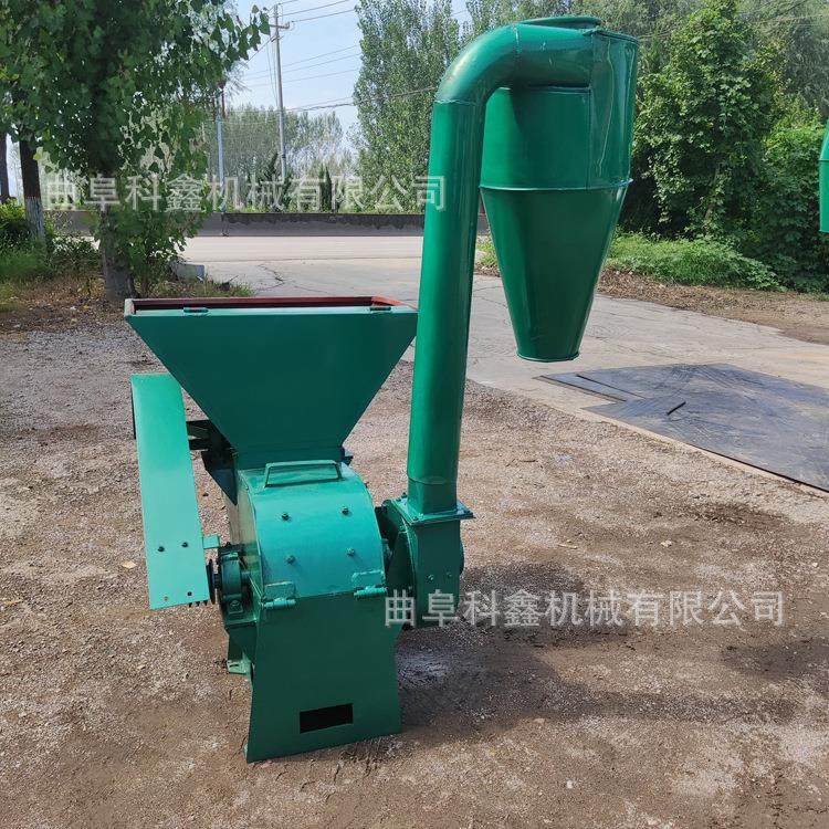 养殖猪饲料粉碎机锤片式稻草打糠机环保沙克龙除尘打粉机科鑫