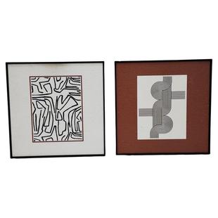 抽象简约线条餐厅客厅装 饰画清新卧室床头壁画S043高级感二联55