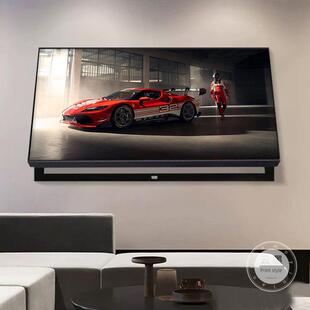 跑车赛车电表箱装饰画大尺寸开关盒配电箱遮挡挂画长方形餐厅壁画