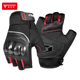 摩多狼夏季 备露指真皮 摩托车手套半指碳纤防摔透气机车骑士骑行装