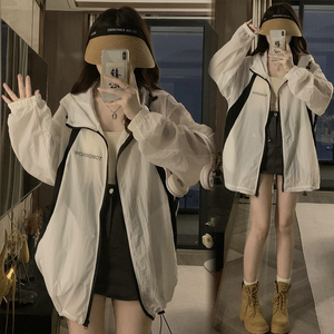 轻薄连帽防晒衣外套女2025夏季新款宽松慵懒风百搭防晒服上衣开衫