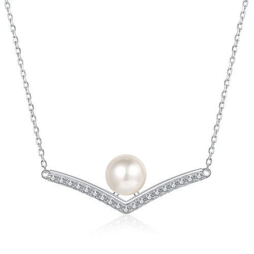 idokawa淡水珍珠项链女纯银