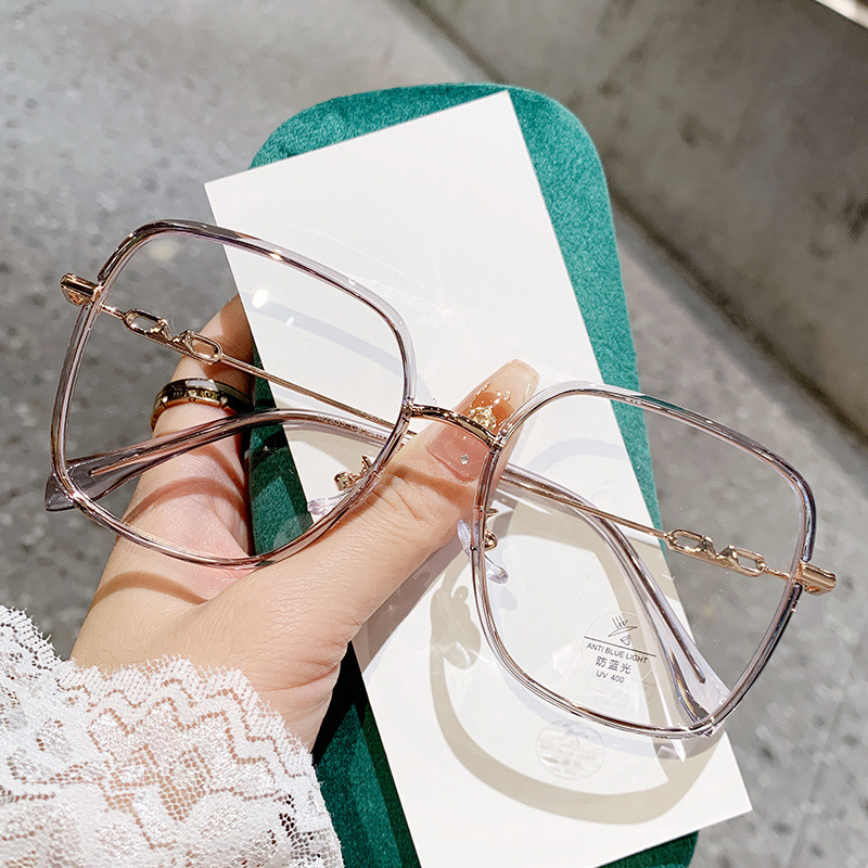 御亦新款网红TR大框防蓝光近视眼镜平光素颜潮流女士修脸显小框架