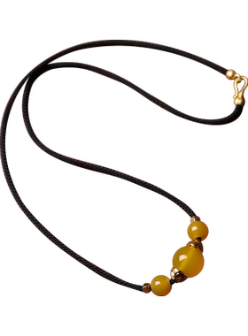 五行缺土补土项链缺土属性项链黄水晶锁骨链土属性天然玛瑙女项链