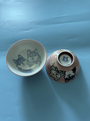 日本柴犬陶瓷碗一对15元