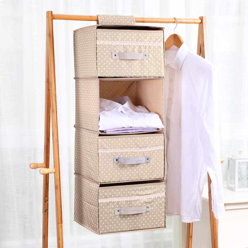 新款七秀 衣柜收纳挂袋 衣服分层整理箱神器悬挂式内衣内裤抽屉盒
