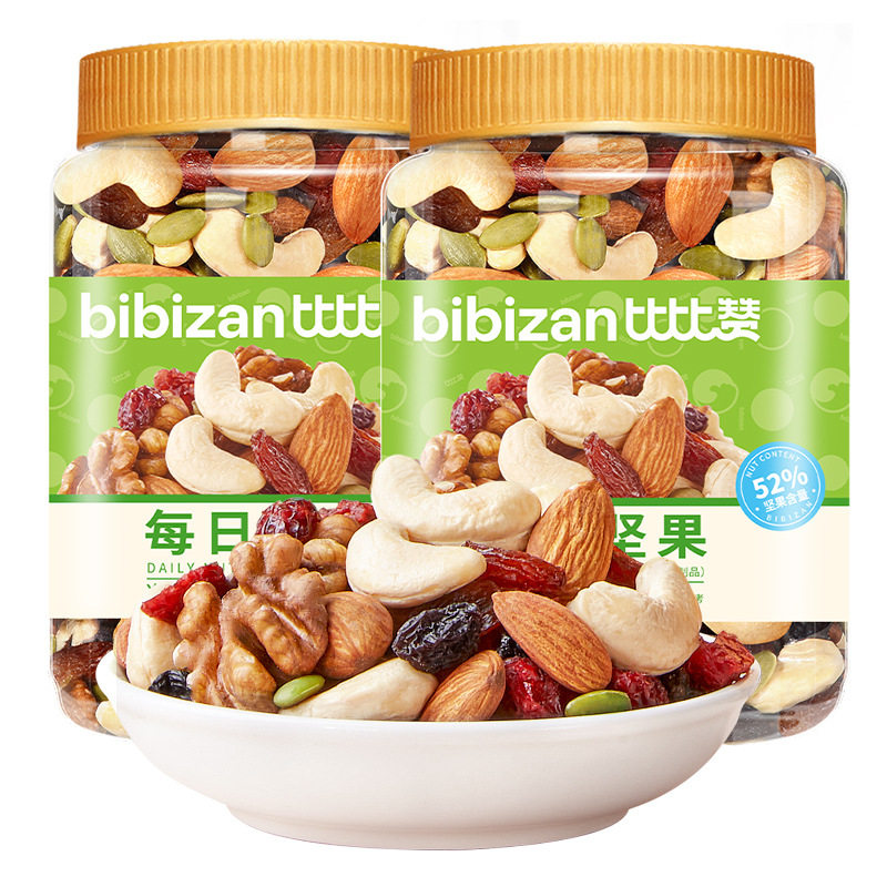 比比赞每日坚果混合巴旦木综合干果仁罐装孕妇小零食小吃食品批发图片