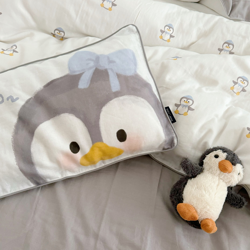 A类双层纱布枕头套棉纱幼儿园午睡枕套30*50卡通枕巾48*74儿童