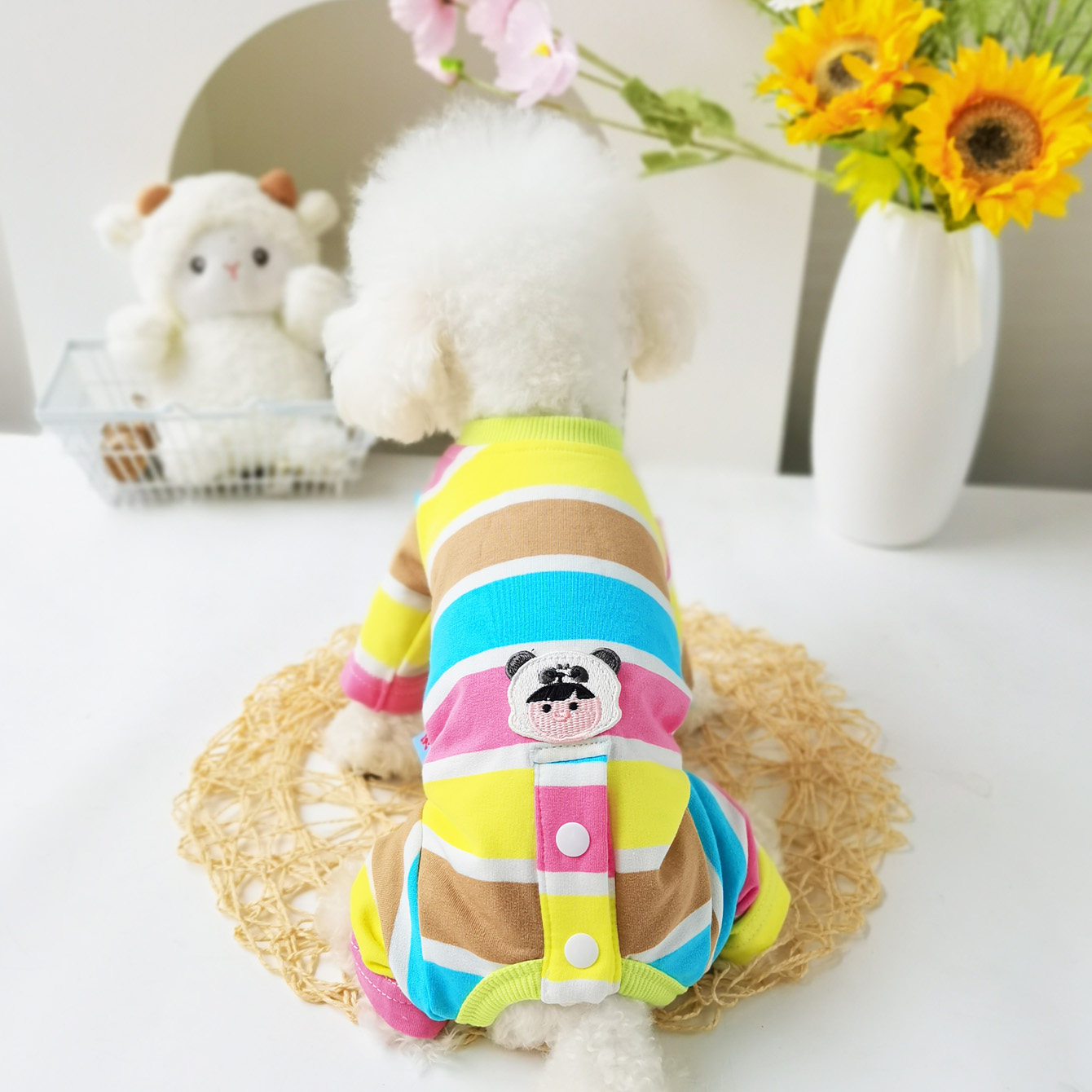 狗狗衣服春秋款四腿护肚衣包肚家居服小型犬宠物比熊泰迪绝育棉柔