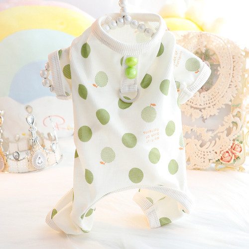 小狗狗衣服春夏装家居服圆点睡衣打底衫小型犬宠物比熊泰迪雪纳瑞
