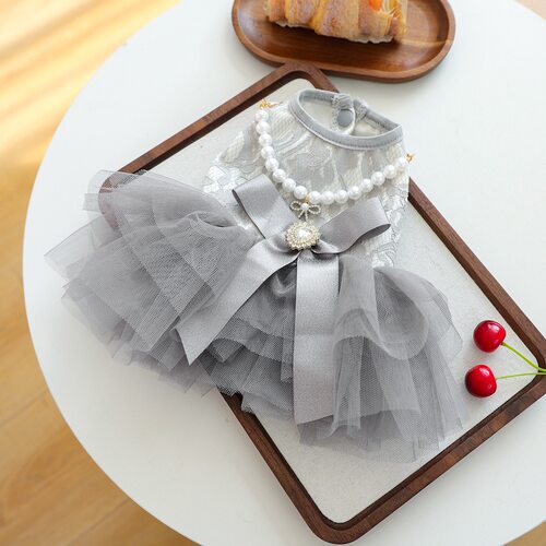 狗狗衣服春秋款猫咪公主婚纱裙礼服小型犬宠物可牵引比熊泰迪陪嫁