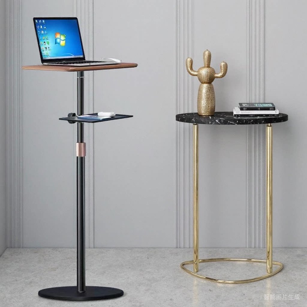 笔记本升降桌子小书桌增高支架电脑直播展示桌高脚桌站立式工作台