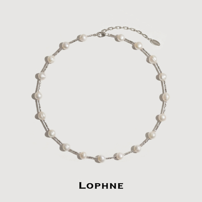 LOPHNE中古巴洛克圆珍珠项链女高级原创轻奢满天星颈链锁骨链礼物