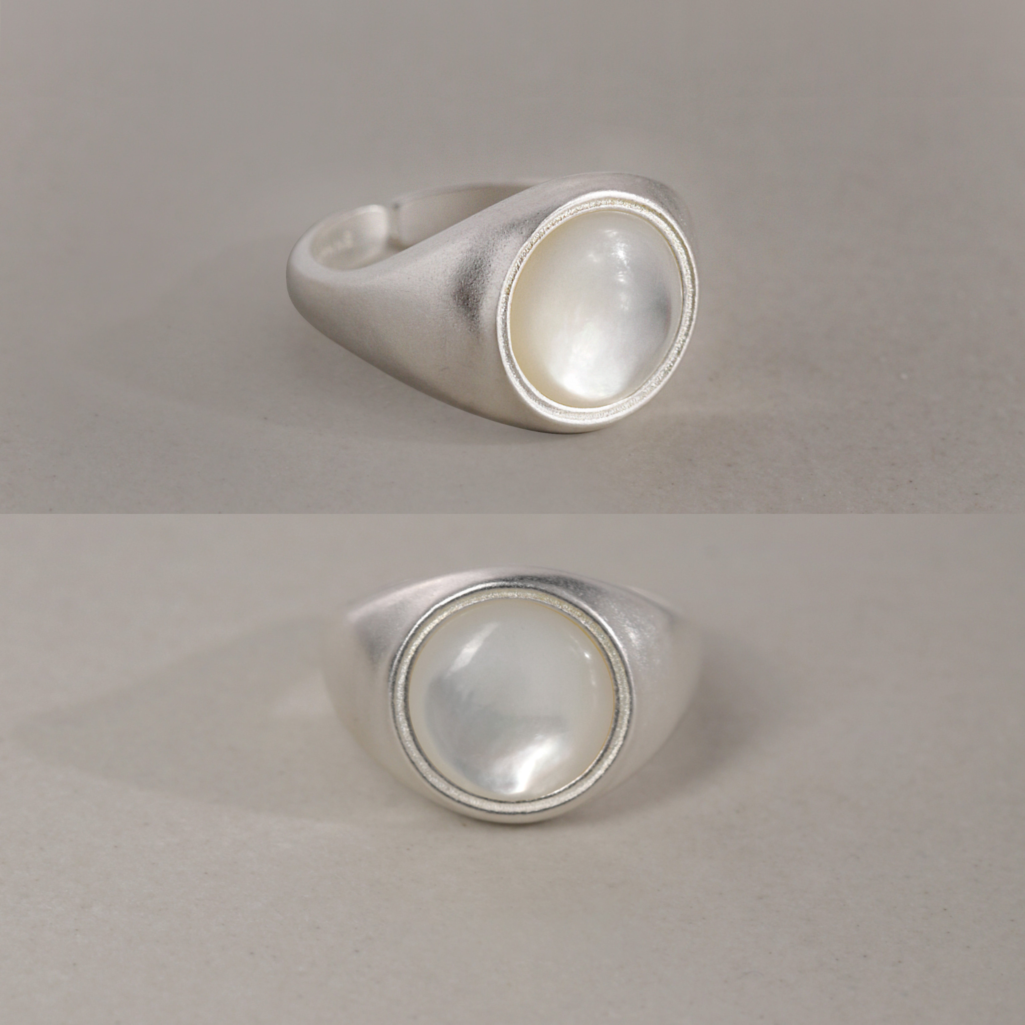 LOPHNE 经典圆形白贝母戒指925纯银百搭气质复古高级感开口可调节,饰品/流行首饰/时尚饰品新,戒指/指环,淘宝优惠券,粉丝福利购,淘宝优惠卷