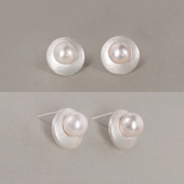 925纯银圆碟耳钉 LOPHNE 严选珍珠 百搭通勤气质复古简约礼物