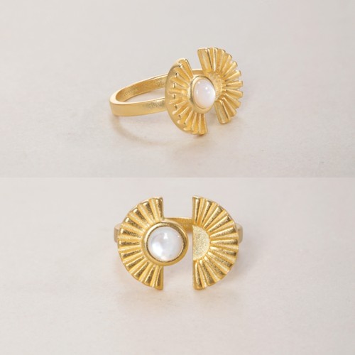 LOPHNE开口k金射线戒指