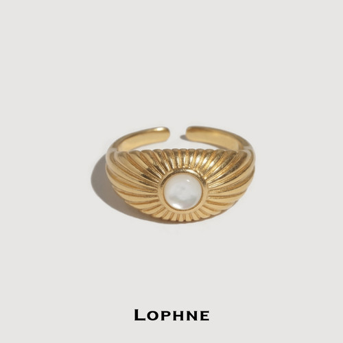 LOPHNE复古K金贝母戒指