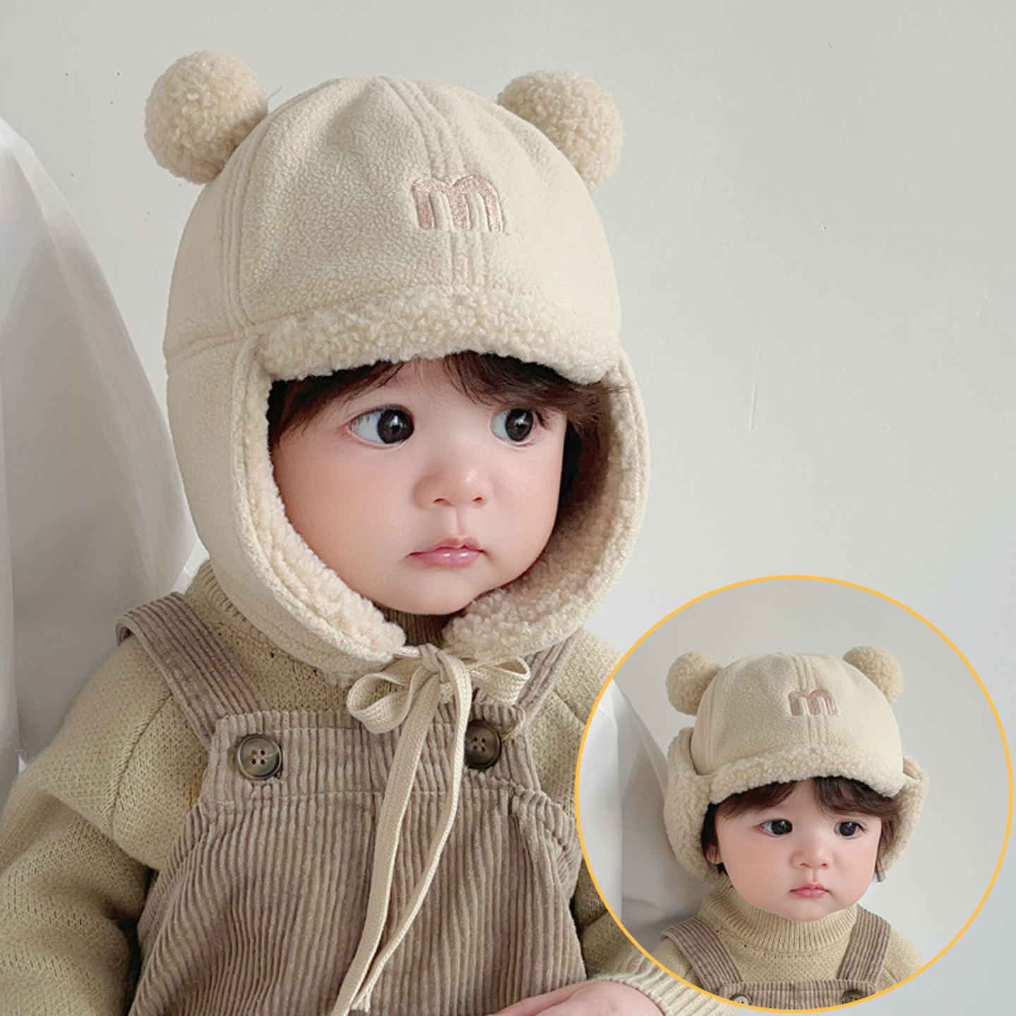 宝宝帽子冬季护耳保暖帽子儿童帽