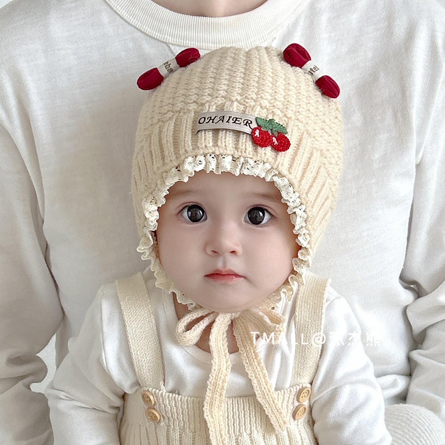 婴儿帽子秋冬季针织帽小月龄宝宝护耳帽超萌新生婴幼儿男童毛线帽