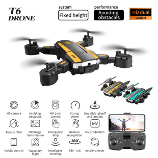 T6跨境热卖新品 避障无人机遥控飞机高清航拍四轴飞行器drone玩具