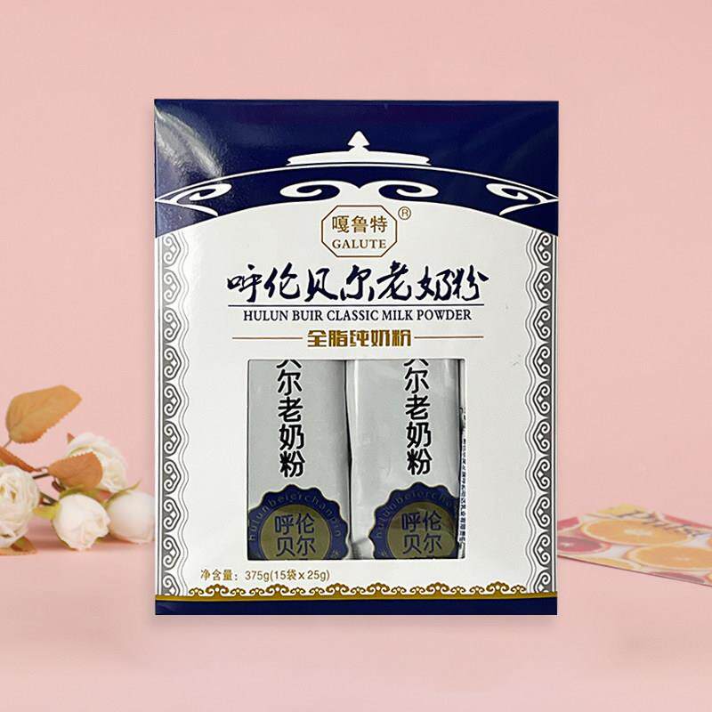 嘎鲁独特全脂纯牛奶粉生牛乳立小包DRC装内蒙贝古呼伦奶尔源800克