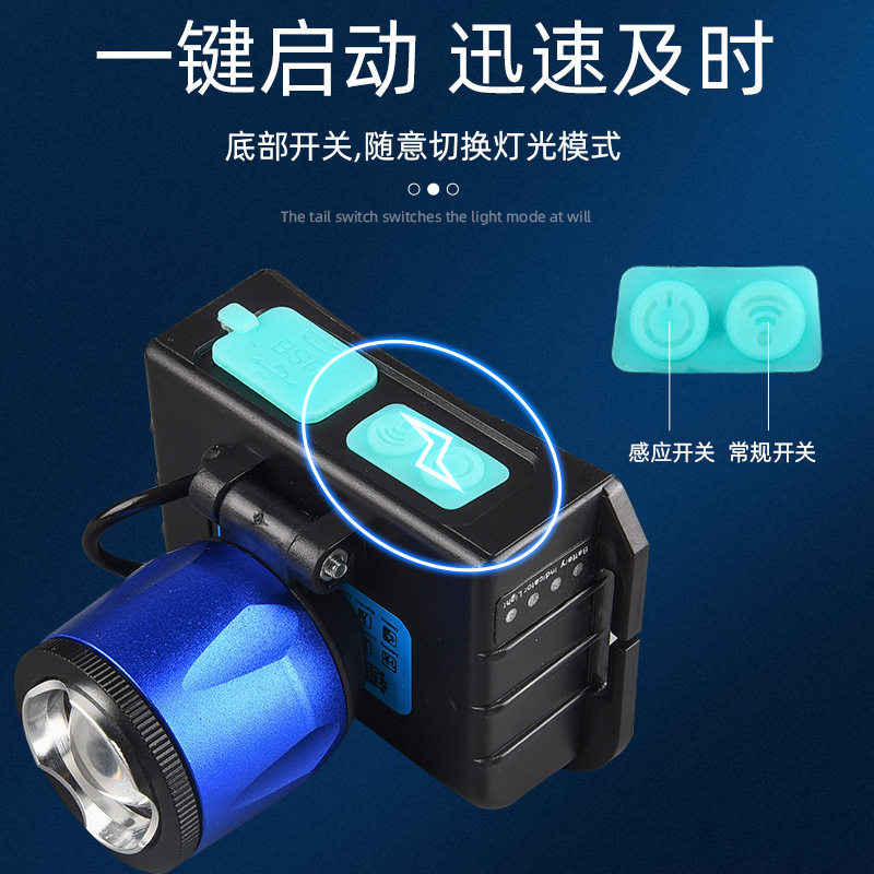 LED头灯感应白紫双光源头