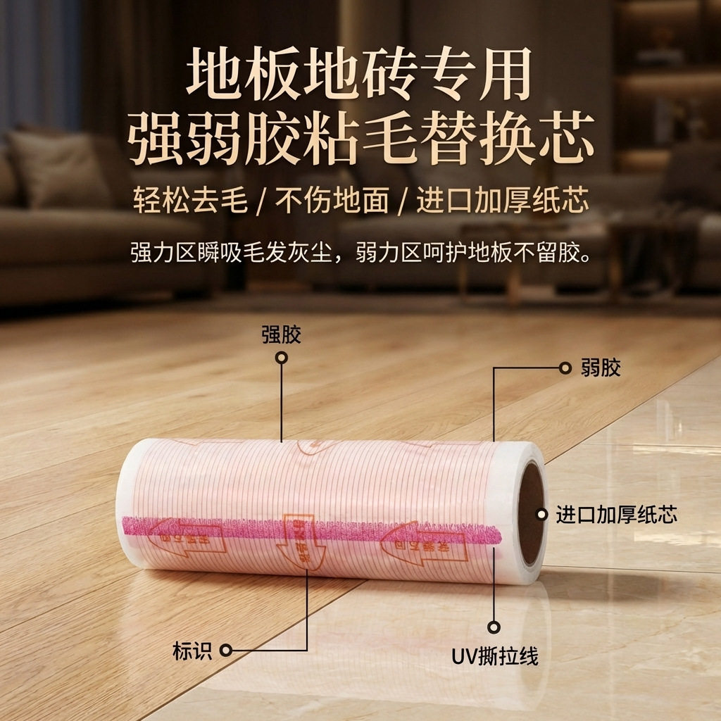 创新强弱胶粘毛刷器可撕