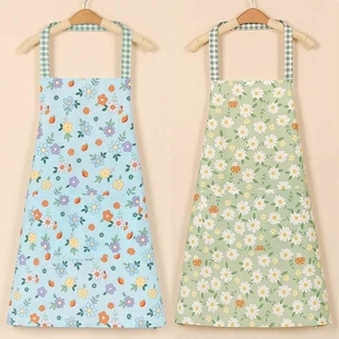 薄款 夏季 纯棉防污围腰工作服 小清新碎花围裙厨房家用2025新款 时尚