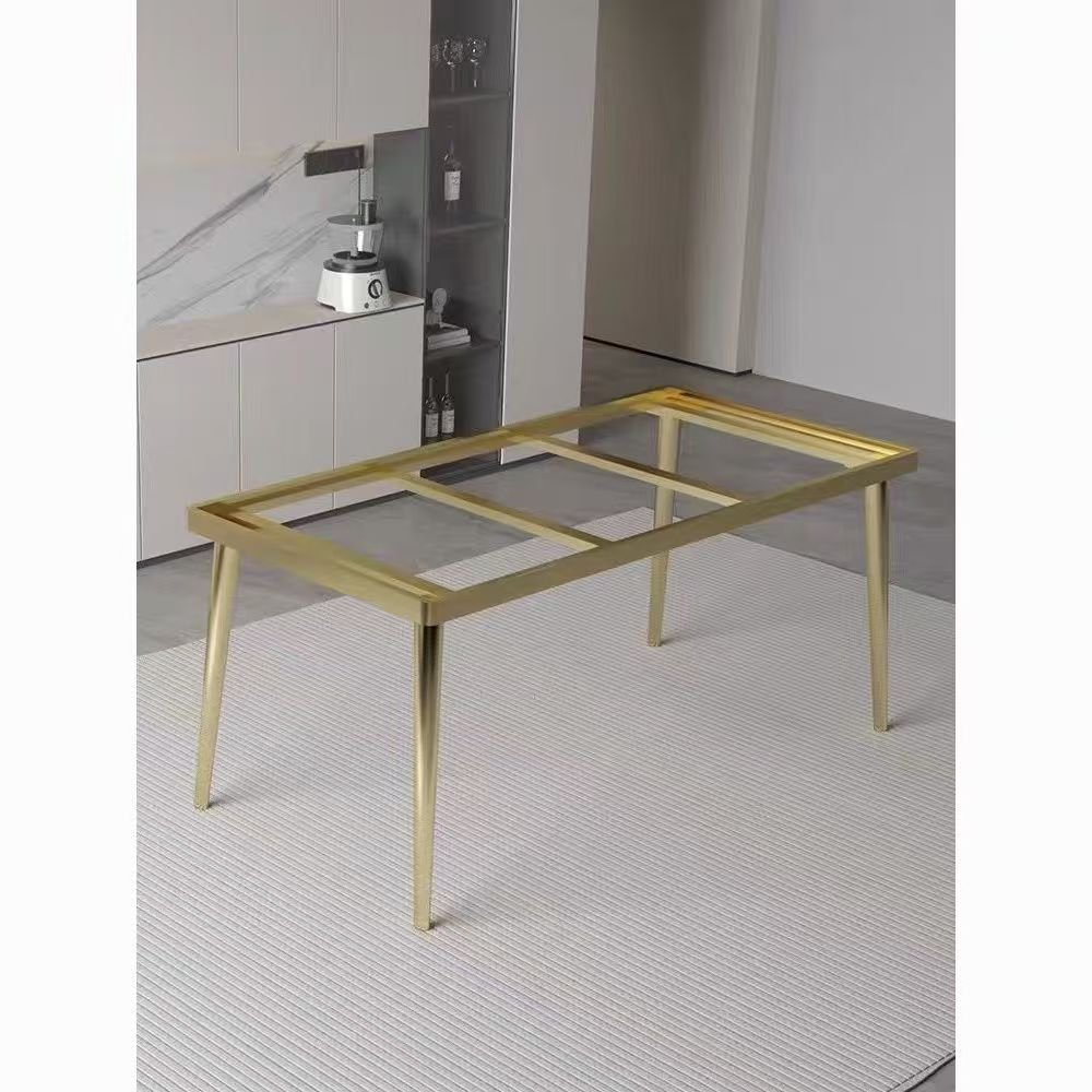 内嵌瓷砖桌腿岩板桌脚支架方形桌镶嵌架子金属桌子腿碳素钢餐桌架