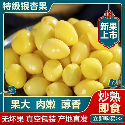 银杏果即食白果仁干货特级盐焗炒熟新鲜大果银杏官方旗舰店