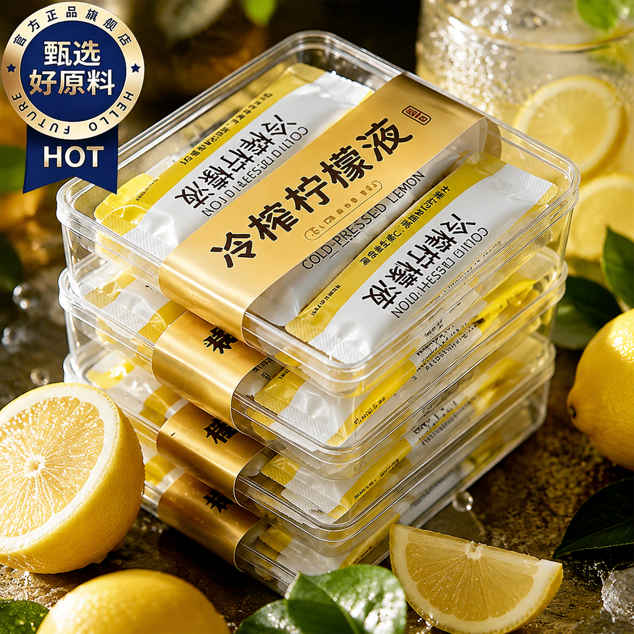 冷榨柠檬浓缩汁金桔柠檬红茶无糖百香果蜂蜜原液无添加官方旗舰店
