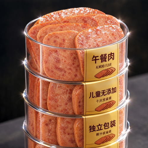 黑猪午餐肉儿童无添加香精独立包装火腿香肠婴儿宝宝早餐零食辅食