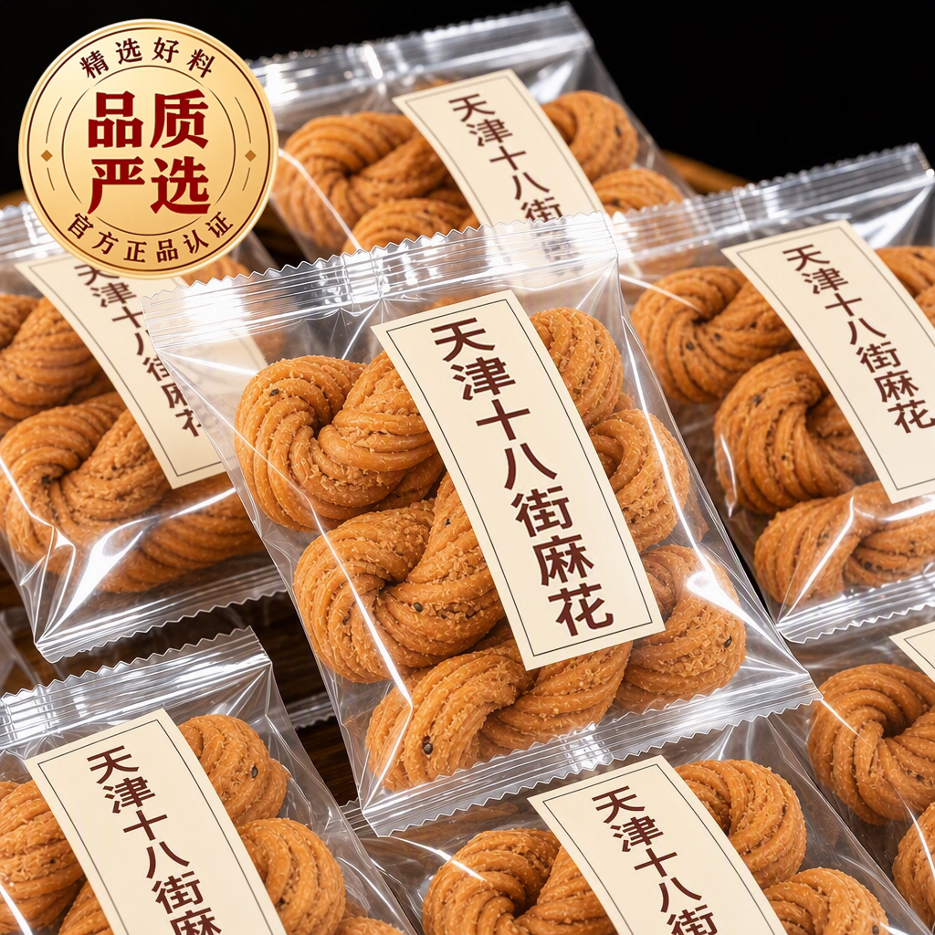 正宗老字号天津麻花十八街麻花大粗手工麻花椒盐千层香酥零食年货