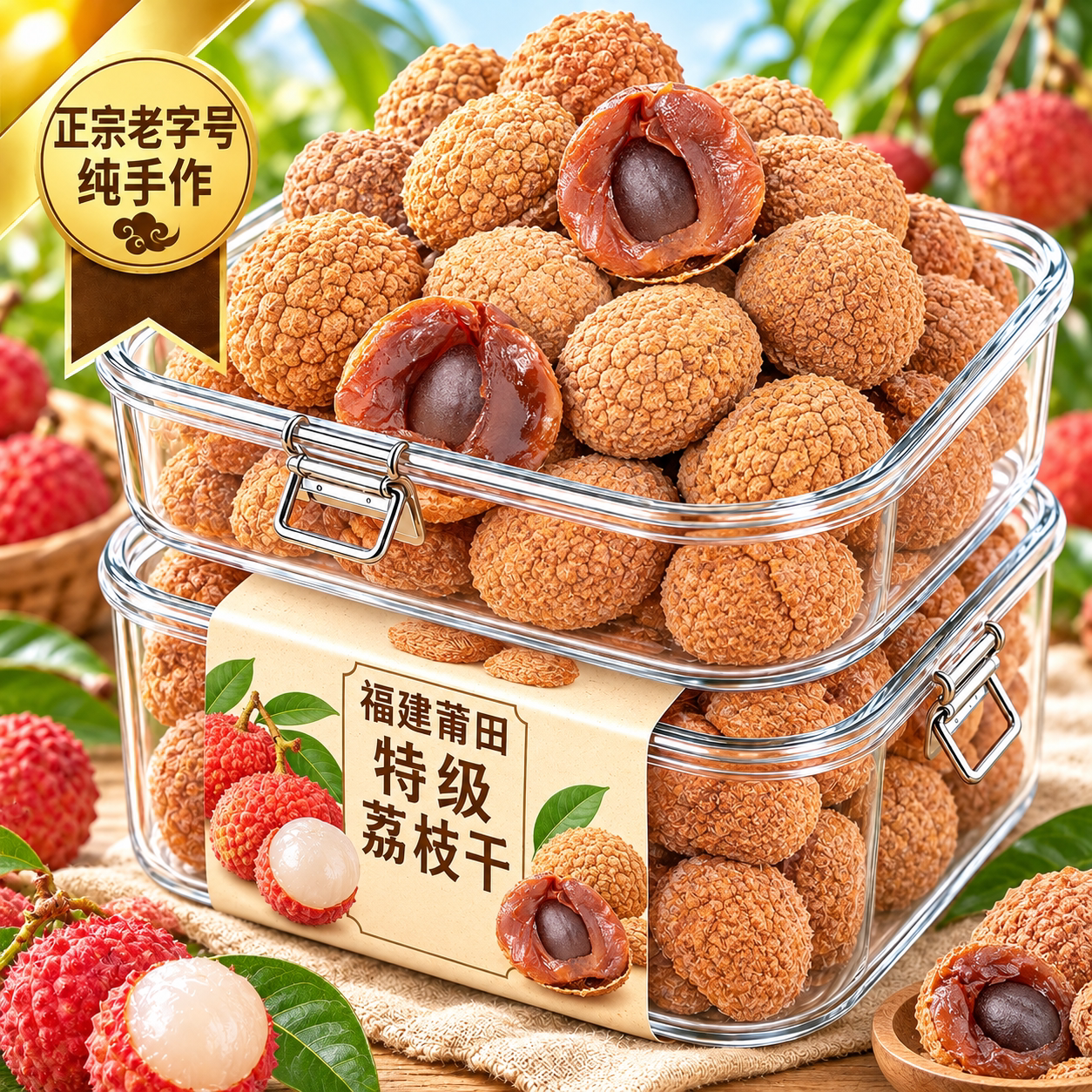 古法荔枝干特级新货正品官方旗舰店桂味无核特级新货整箱核小肉厚图片