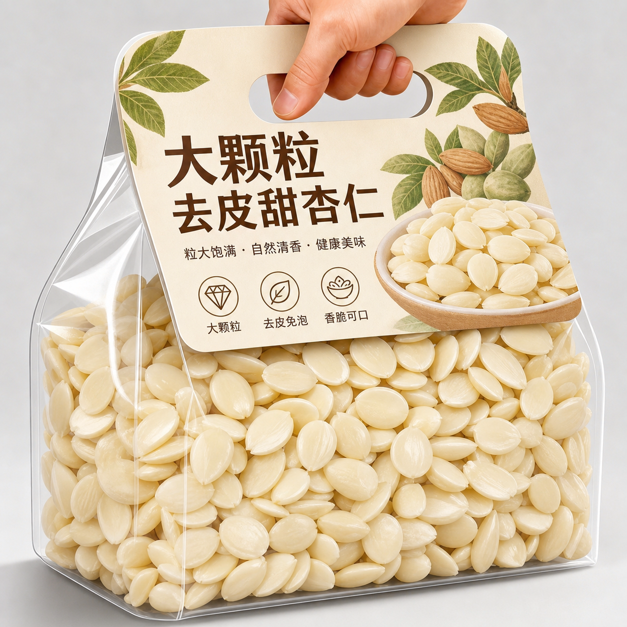 新疆生甜南杏仁去皮新货原味孕妇坚果无添加打豆浆食用官方旗舰店图片