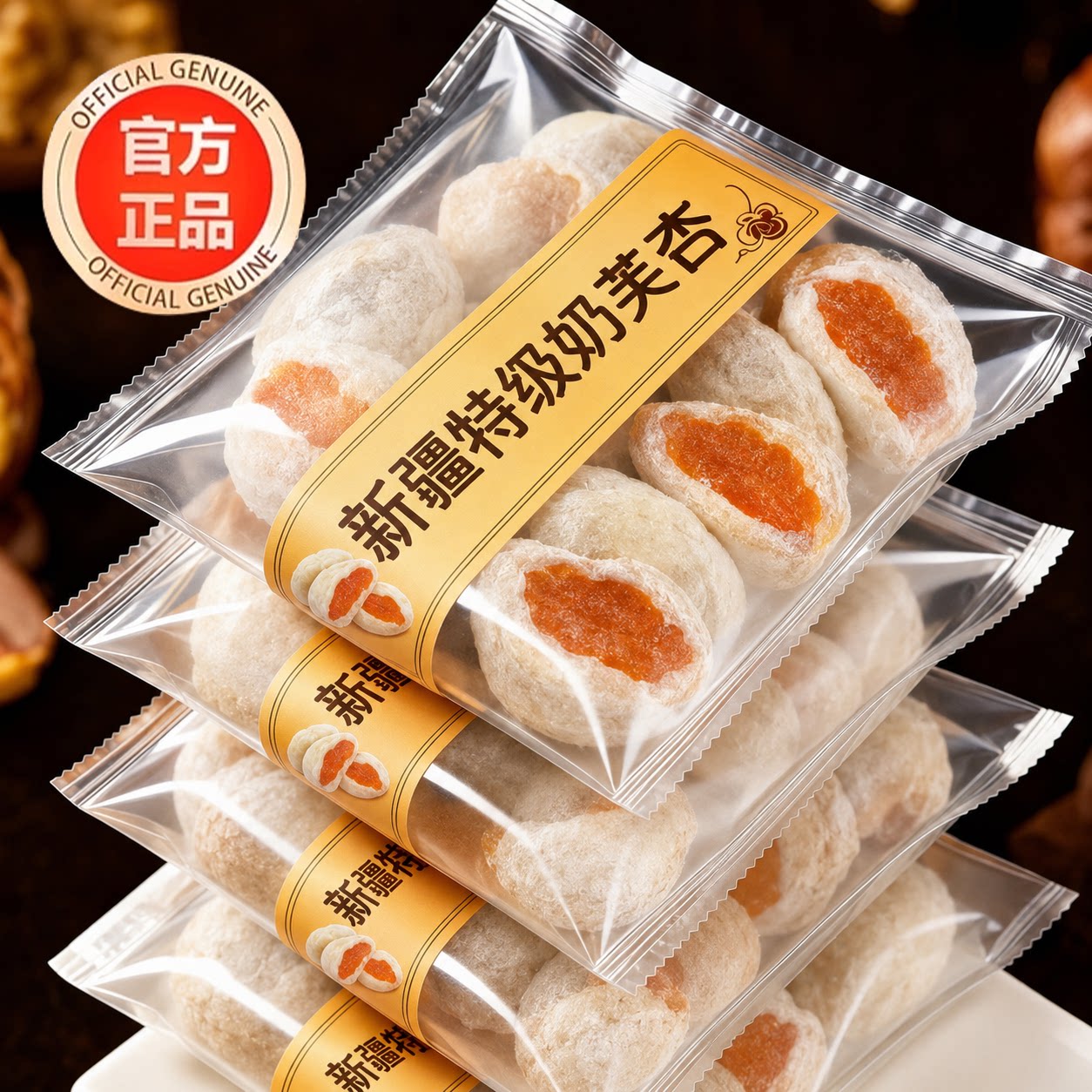 奶芙杏新疆特产杏干官方旗舰店无糖无添加香软酸甜休闲小零食杏脯