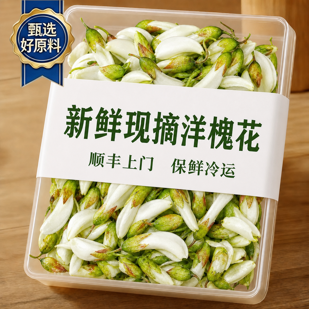 【顺丰上门】2026野生新鲜现摘洋槐花槐树花冷链发货河南当季野菜