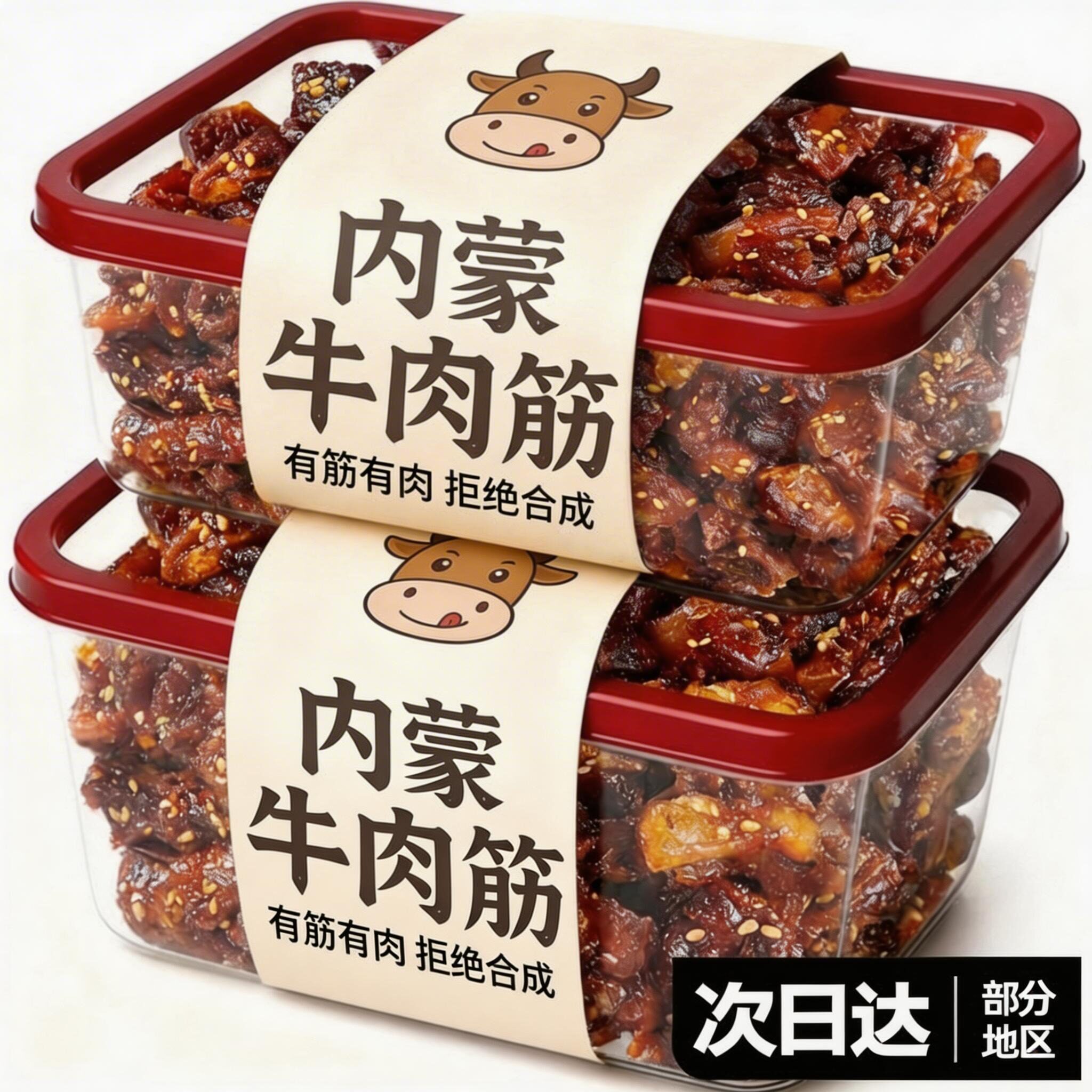 正宗内蒙古特产牛肉筋筋头巴脑风干边角料开袋即食麻辣孜然味熟食