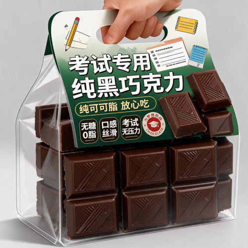 黑巧克力70以上纯可可脂黑巧克力考试专用高端无糖黑巧官方旗舰店
