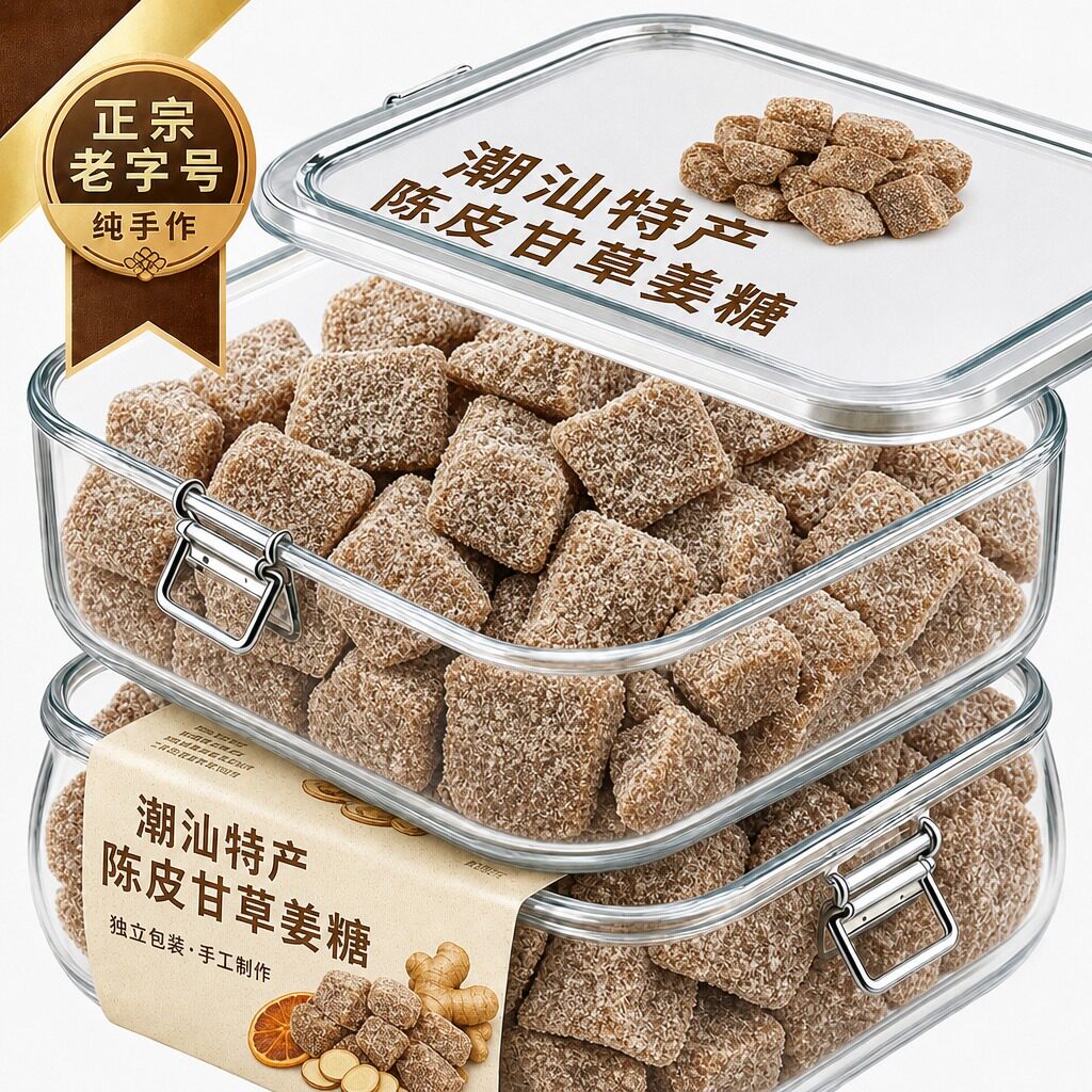 陈皮甘草姜糖官方旗舰店姜软糖纯手工正宗潮汕特产孕妇专用三伏天