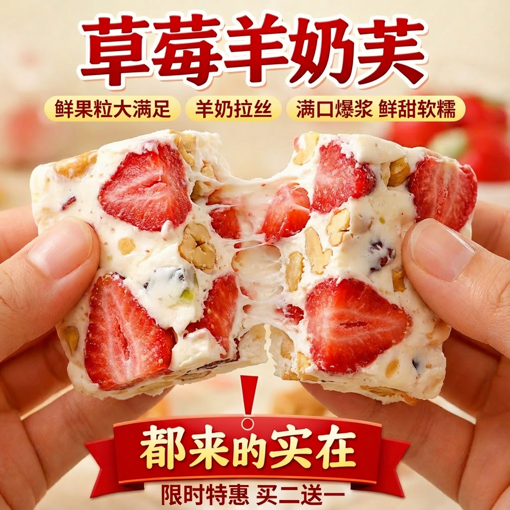 正品冻干草莓羊奶芙官方旗舰店网红雪花酥芒果蓝莓拉丝长条封香记,零食/坚果/特产,中式糕点/新中式糕点,淘宝优惠券,粉丝福利购,淘宝优惠卷