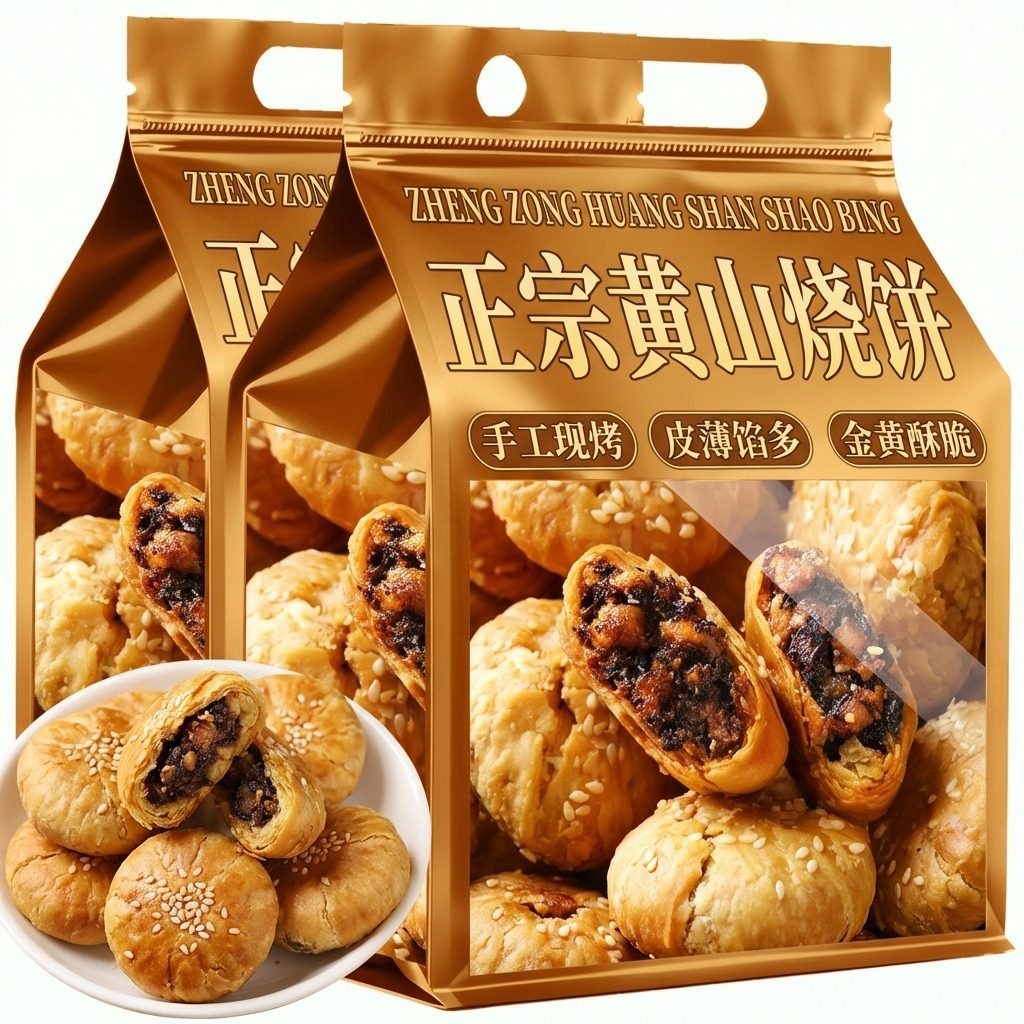 央妈推荐黄山烧饼安徽特产正宗梅干菜扣肉烧饼0添加糕点零食酥饼