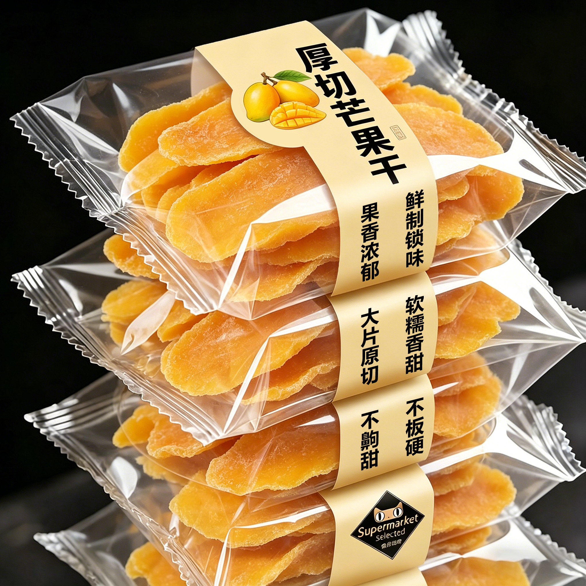 特级芒果干无糖无添加厚切大片即食蜜饯水果干果脯休闲零食旗舰店