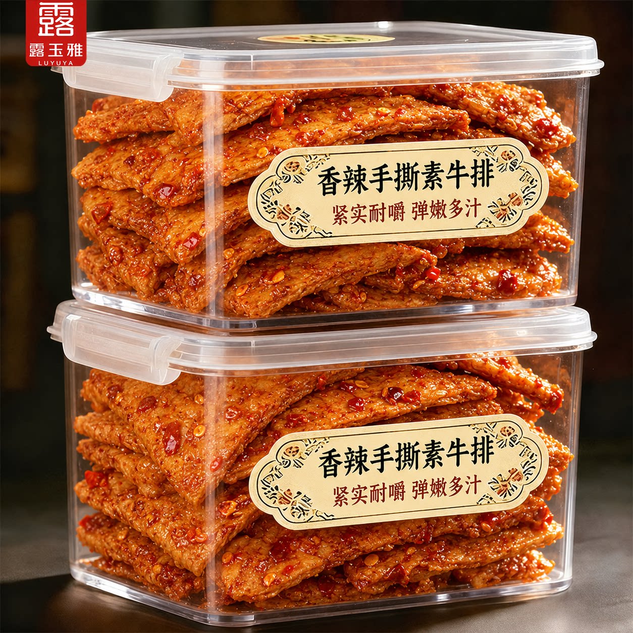 香辣手撕素牛排官方旗舰店素肉豆干素牛肉辣条豆腐干制品解馋即食
